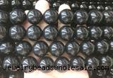 LSBS708 15 inches 18mm round black agate gemstone beads wholesale