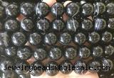 LSBS711 15 inches 16mm round banded black agate gemstone beads wholesale