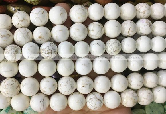 LSBS724 15 inches 14mm round howlite turquoise gemstone beads wholesale
