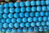 LSBS731 15 inches 14mm round howlite turquoise gemstone beads wholesale