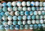 LSBS733 15 inches 14mm round howlite turquoise gemstone beads wholesale