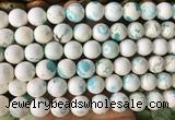 LSBS734 15 inches 14mm round howlite turquoise gemstone beads wholesale