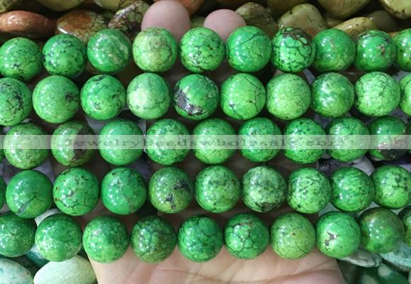 LSBS738 15 inches 14mm round howlite turquoise gemstone beads wholesale
