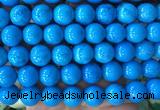 LSBS748 15 inches 16mm round howlite turquoise gemstone beads wholesale