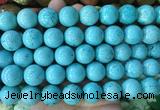 LSBS750 15 inches 16mm round howlite turquoise gemstone beads wholesale