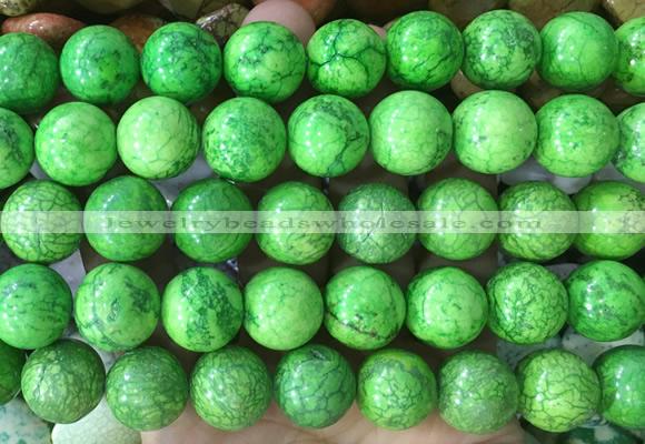 LSBS752 15 inches 16mm round howlite turquoise gemstone beads wholesale