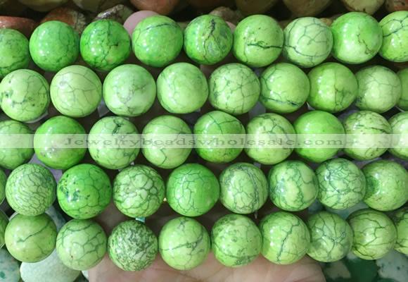 LSBS754 15 inches 16mm round howlite turquoise gemstone beads wholesale