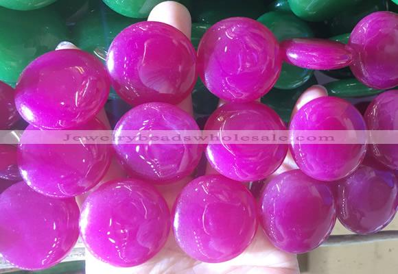 LSBS841 15 inches 30mm coin candy jade gemstone beads wholesale
