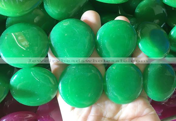 LSBS842 15 inches 35mm coin candy jade gemstone beads wholesale