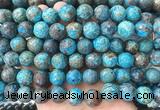 LSBS846 15 inches 14mm faceted round patterned agate gemstone beads wholesale