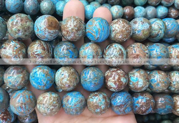 LSBS847 15 inches 18mm round patterned agate gemstone beads wholesale