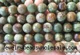 LSBS85 15 inches 16mm faceted round green opal beads wholesale