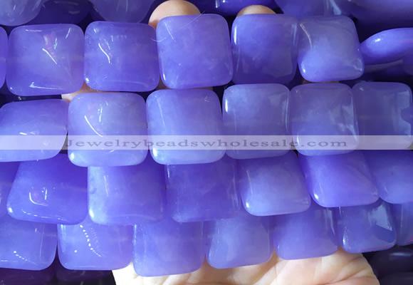 LSBS887 15 inches 20mm square candy jade gemstone beads wholesale