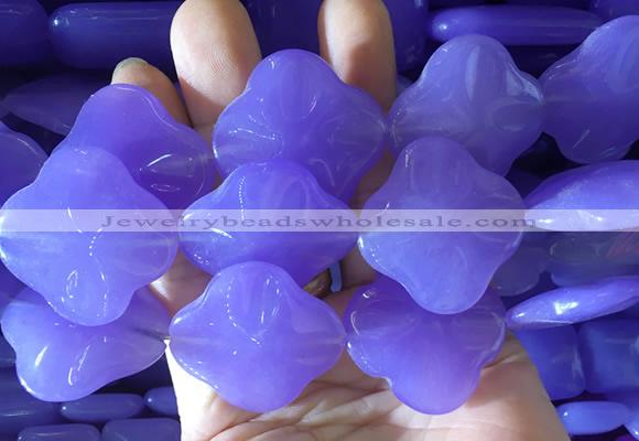 LSBS888 15 inches 35mm four leaf clover candy jade gemstone beads wholesale