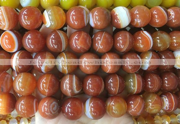 LSBS893 15 inches 16mm round banded agate gemstone beads wholesale