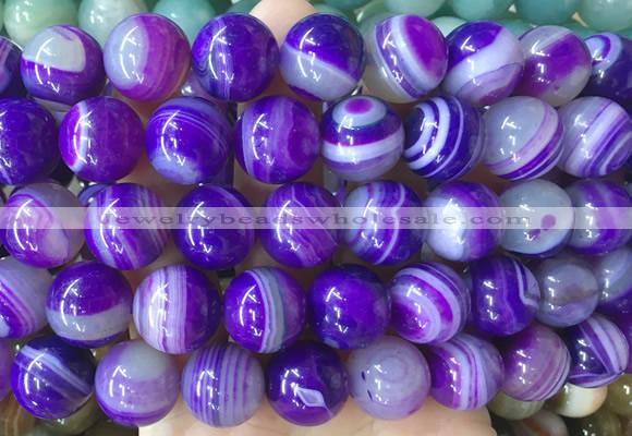 LSBS897 15 inches 16mm round banded agate gemstone beads wholesale