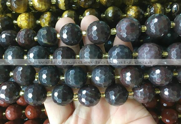 LSBS938 15 inches 16mm faceted round Brecciated jasper gemstone beads wholesale