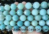 LSBS947 15 inches 16mm faceted round Amazonite gemstone beads wholesale