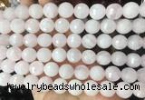 LSBS950 15 inches 14mm faceted round rose quartz gemstone beads wholesale