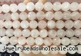 LSBS951 15 inches 14mm faceted round rose quartz gemstone beads wholesale