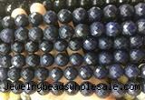 LSBS955 15 inches 14mm faceted round blue sandstone gemstone beads wholesale