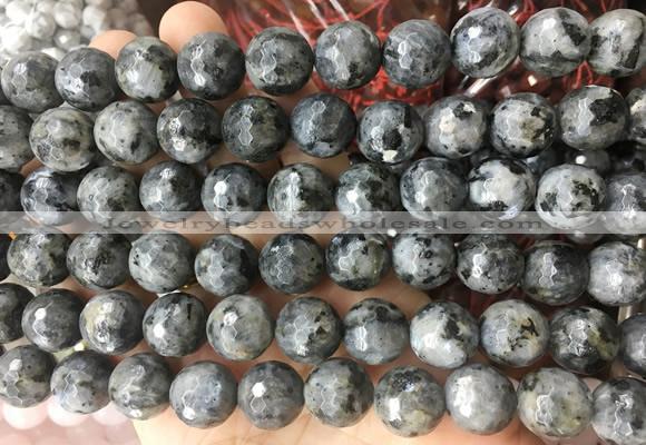 LSBS956 15 inches 14mm faceted round black labradorite gemstone beads wholesale