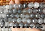LSBS958 15 inches 14mm faceted round cloudy quartz gemstone beads wholesale