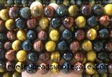 LSBS968 15 inches 14mm faceted round colorful tiger eye gemstone beads wholesale