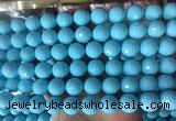 LSBS977 15 inches 14mm faceted round synthetic turquoise gemstone beads wholesale