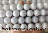 LSBS998 15 inches 18mm round white agate gemstone beads wholesale
