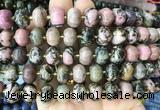 MEBS14 15 inches 8*12mm pumpkin black veined rhodonite beads wholesale