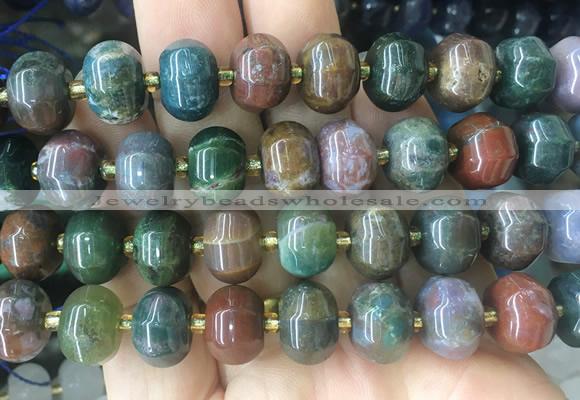 MEBS27 15 inches 8*12mm pumpkin ocean agate beads wholesale