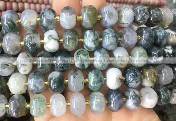 MEBS30 15 inches 8*12mm pumpkin moss agate beads wholesale