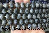 MEBS32 15 inches 8*12mm pumpkin black labradorite beads wholesale