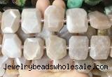 MSBS23 15 inches 15*20mm - 18*25mm faceted freeform moonstone beads