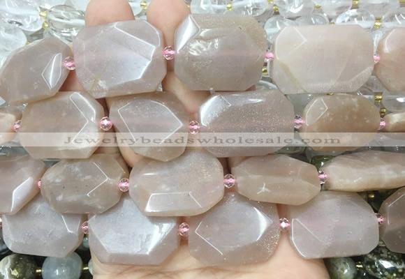 MSBS24 15 inches 18*25mm - 22*30mm faceted freeform moonstone beads