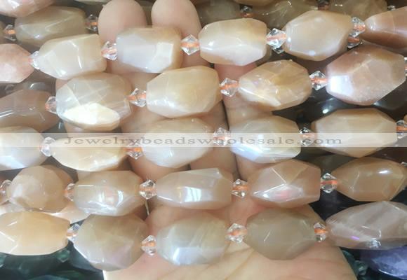 MSBS27 15 inches 12*16mm - 15*20mm faceted nuggets moonstone beads