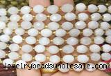 MSBS29 15 inches 6*8mm faceted rice white moonstone beads wholesale