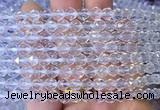 NCBS14 15 inches 6mm faceted round white crystal beads wholesale