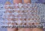 NCBS15 15 inches 8mm faceted round white crystal beads wholesale