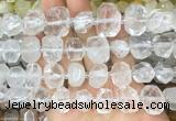 NCBS20 15 inches 12*16mm - 13*18mm faceted nuggets white crystal beads