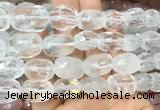 NCBS21 15 inches 12*16mm - 13*18mm faceted nuggets white crystal beads
