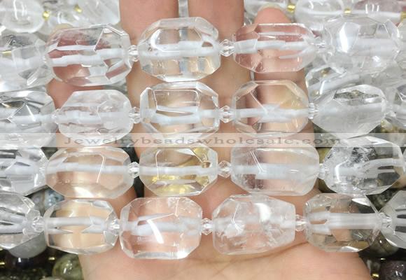 NCBS22 15 inches 13*18mm - 15*20mm faceted nuggets white crystal beads