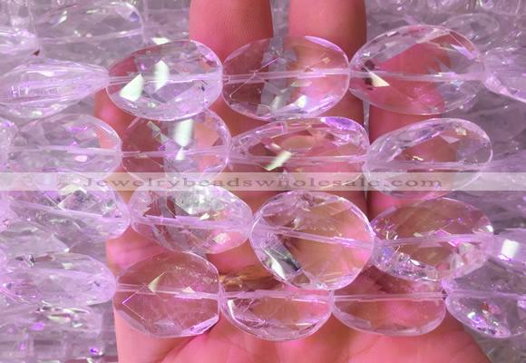 NCBS23 15 inches 15*20mm - 18*25mm faceted freeform white crystal beads