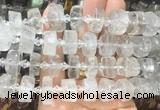 NGBS215 15 inches 10*14mm - 12*16mm faceted nuggets white crystal beads
