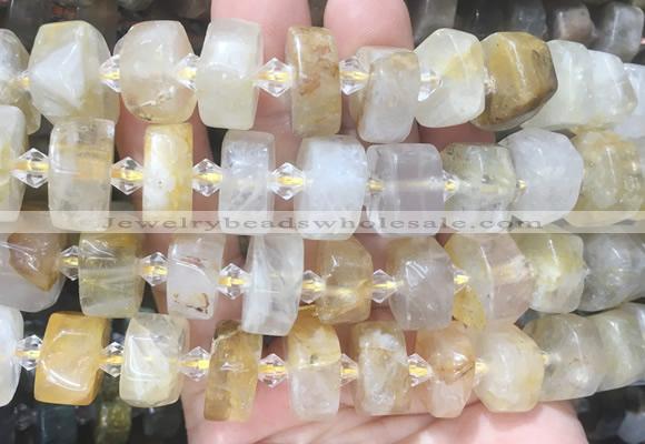NGBS216 15 inches 10*14mm - 12*16mm faceted nuggets yellow quartz beads