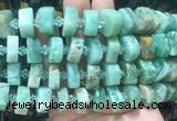 NGBS218 15 inches 10*14mm - 12*16mm faceted nuggets green kyanite beads