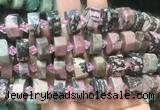 NGBS221 15 inches 10*14mm - 12*16mm faceted nuggets rhodonite beads