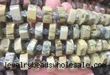 NGBS224 15 inches 10*14mm - 12*16mm faceted nuggets green dragon jasper beads