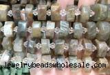 NGBS233 15 inches 10*14mm - 12*16mm faceted nuggets sunstone beads